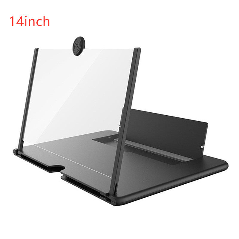 a black stand with a clear screen