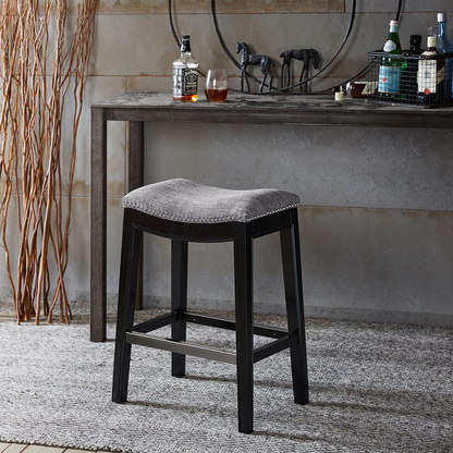 Belfast Saddle Counter Stool, Grey