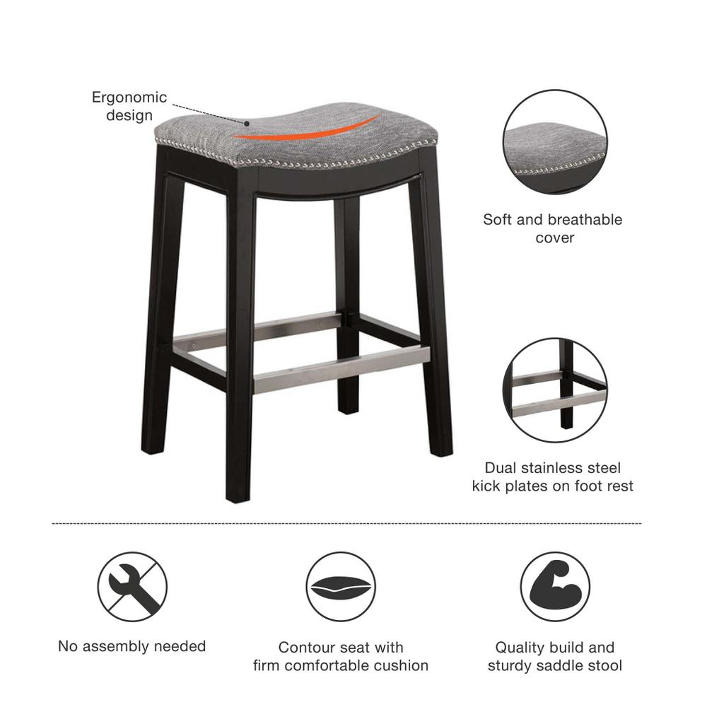 Belfast Saddle Counter Stool, Grey