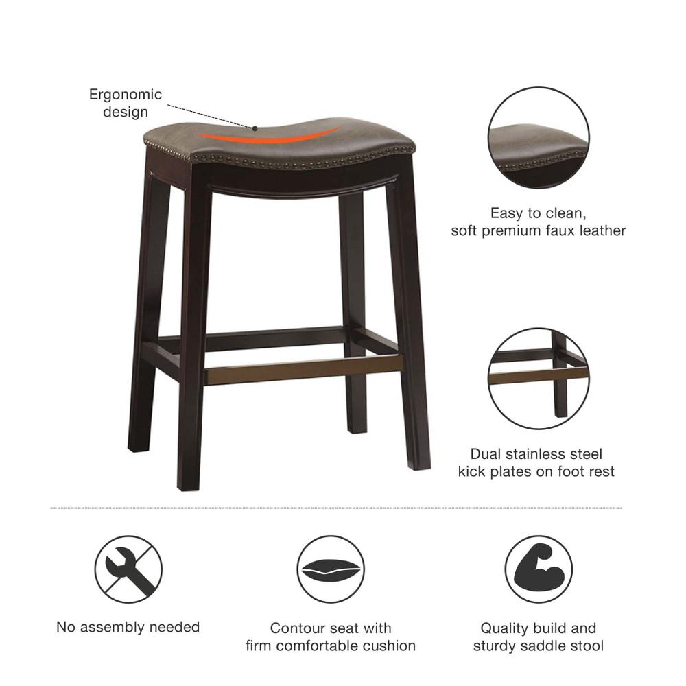 Belfast Saddle Counter Stool, Grey