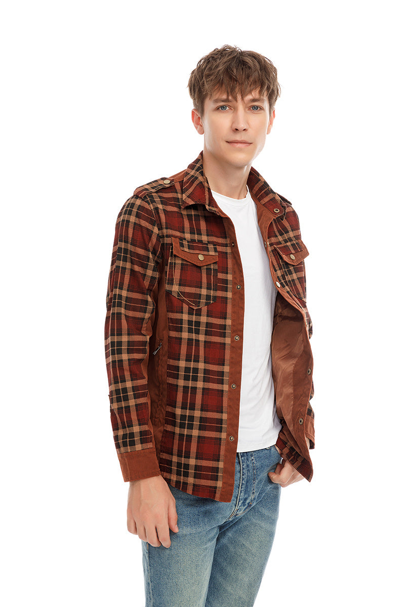 a man in a plaid shirt