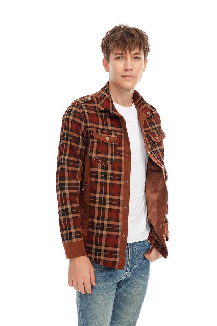 a man in a plaid shirt
