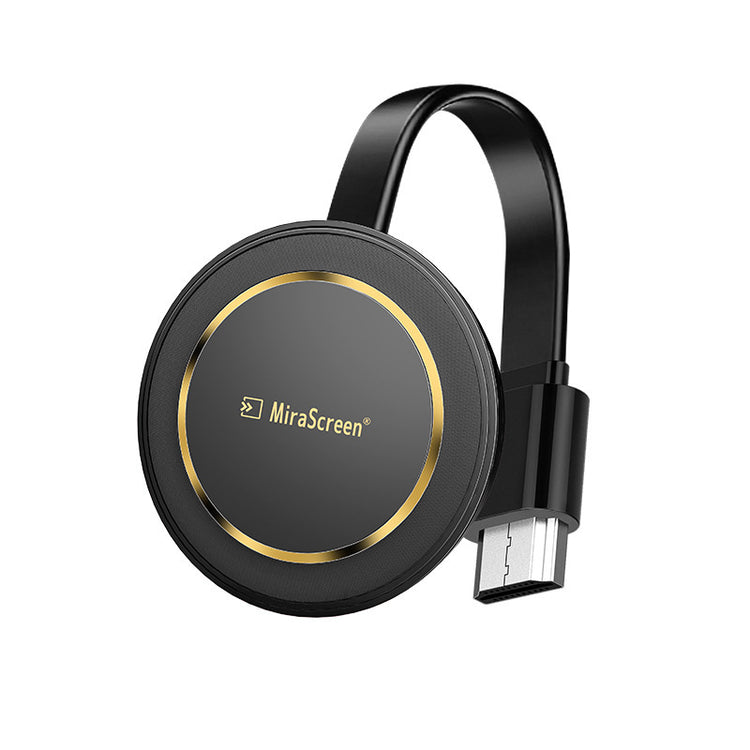 a black headphone with a gold trim