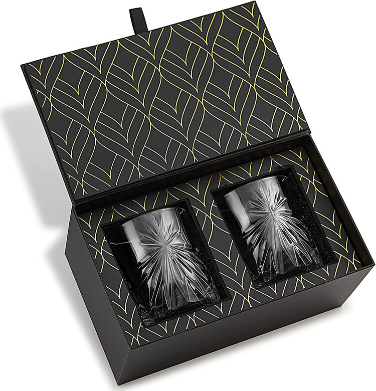 a black box with two glasses inside