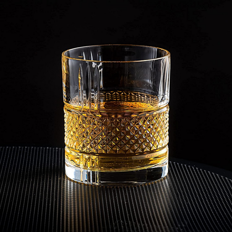 a glass of amber liquid