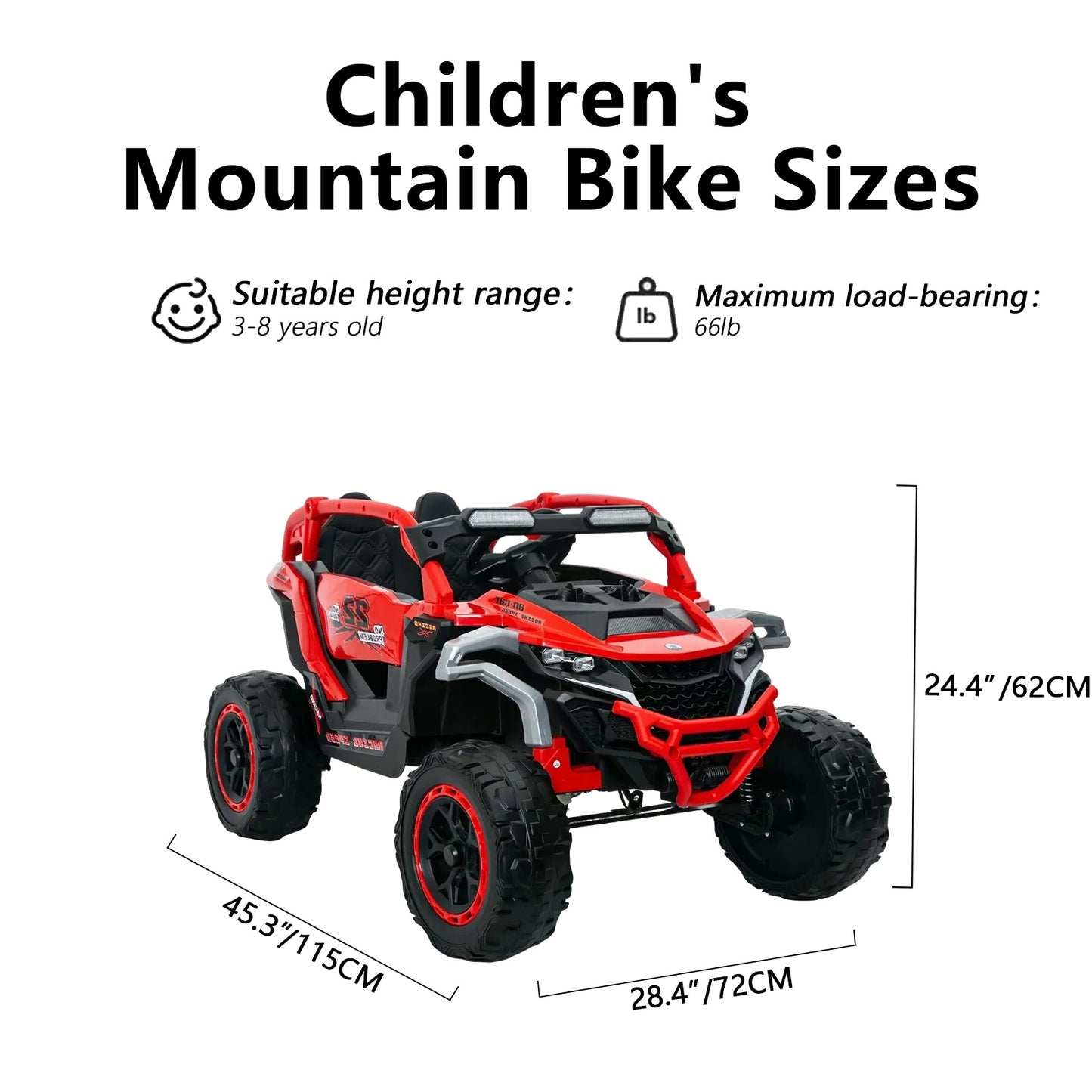 Ride On Models Truck Car 12V Kids Electric Vehicles, Remote Control, Front & Rear Shock Suspension, 2 Seater UTV, Flashlights And A Built-in Music Player, For Age 3-6 Years Old