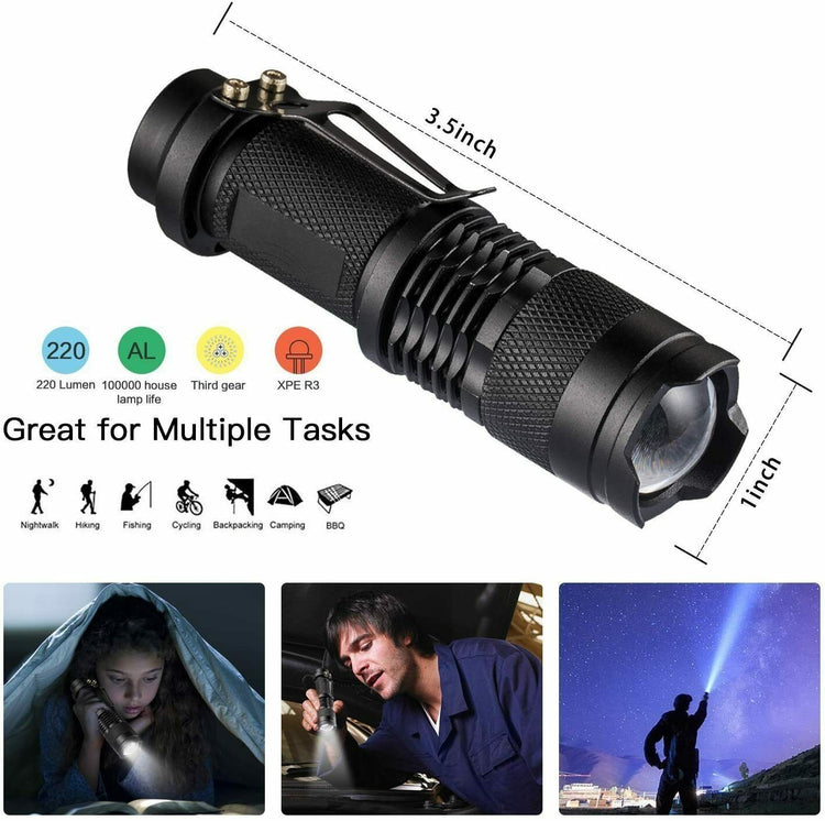 a black flashlight with different pictures