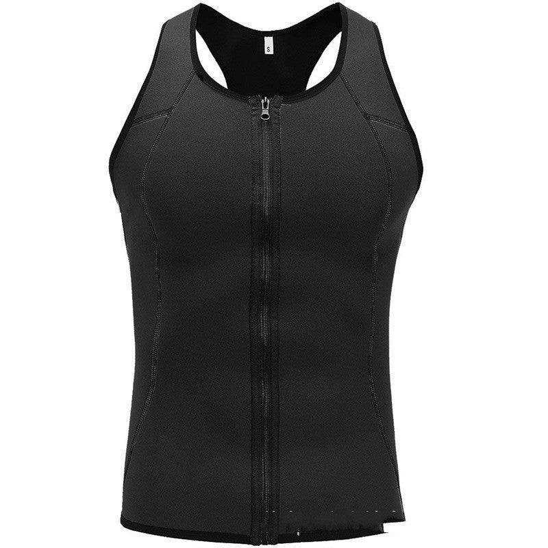 a black vest with a zipper