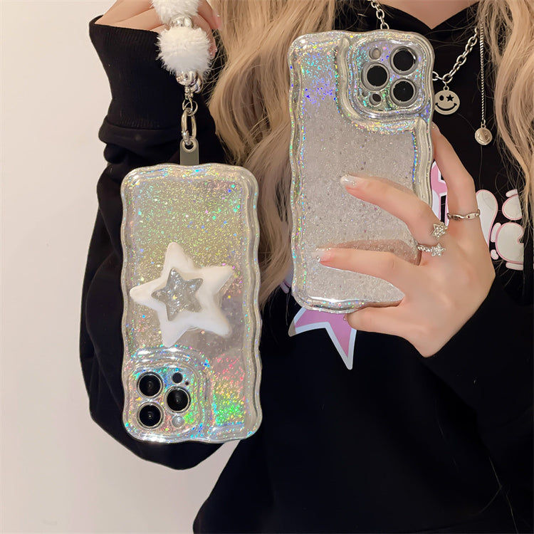 a person holding a phone case