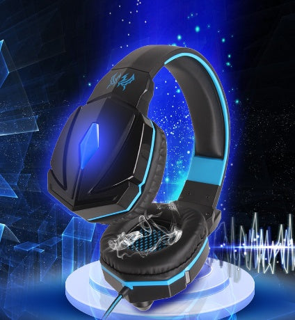 a black and blue headphones