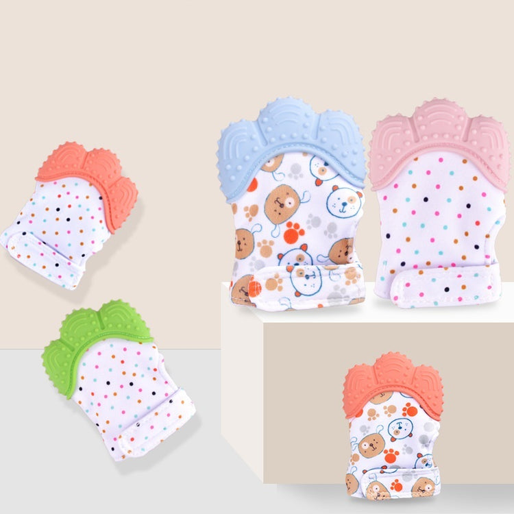 a group of baby mittens