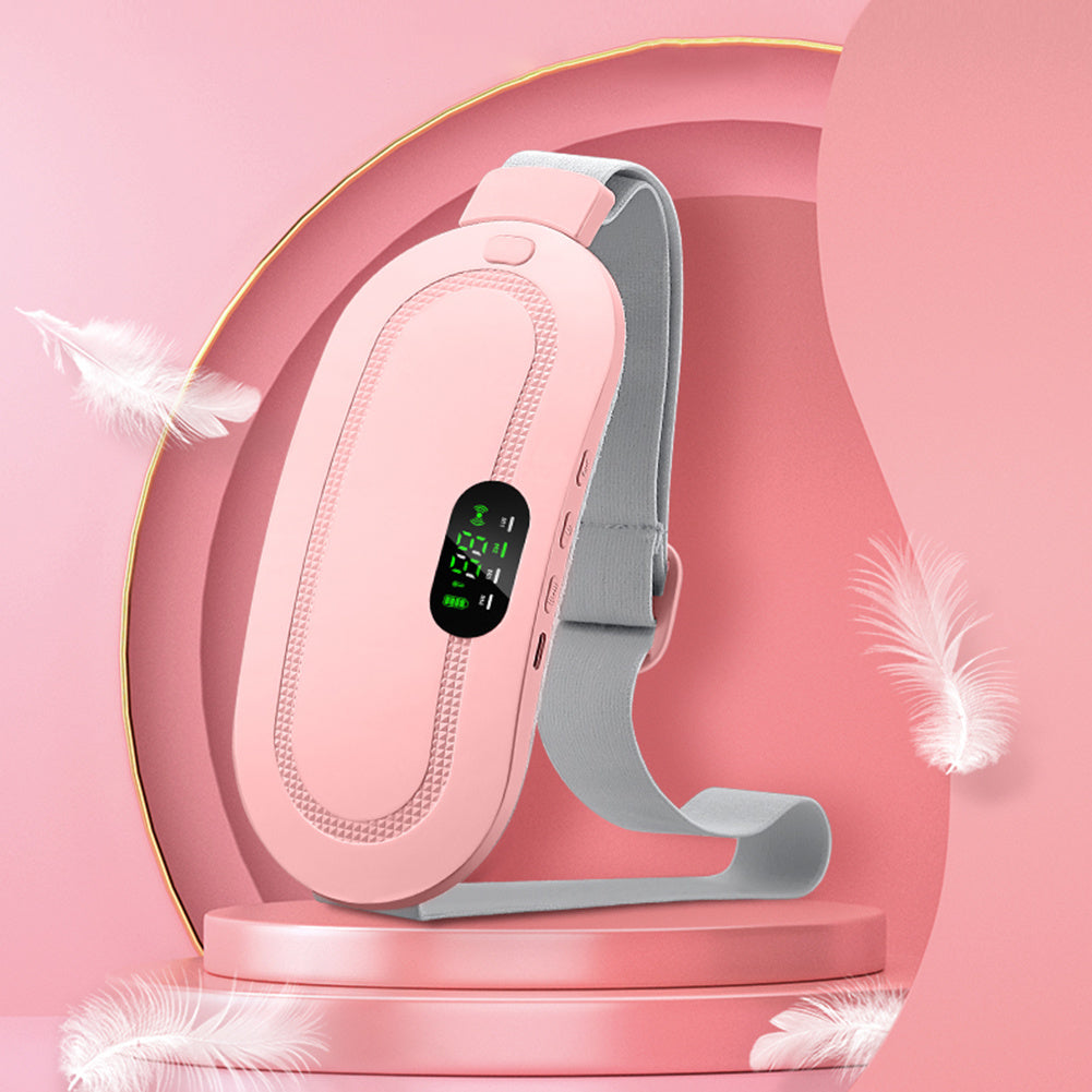 a pink smart watch on a stand