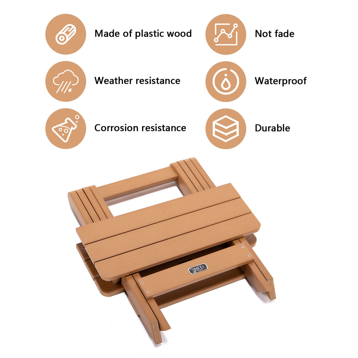 a wooden stool with instructions