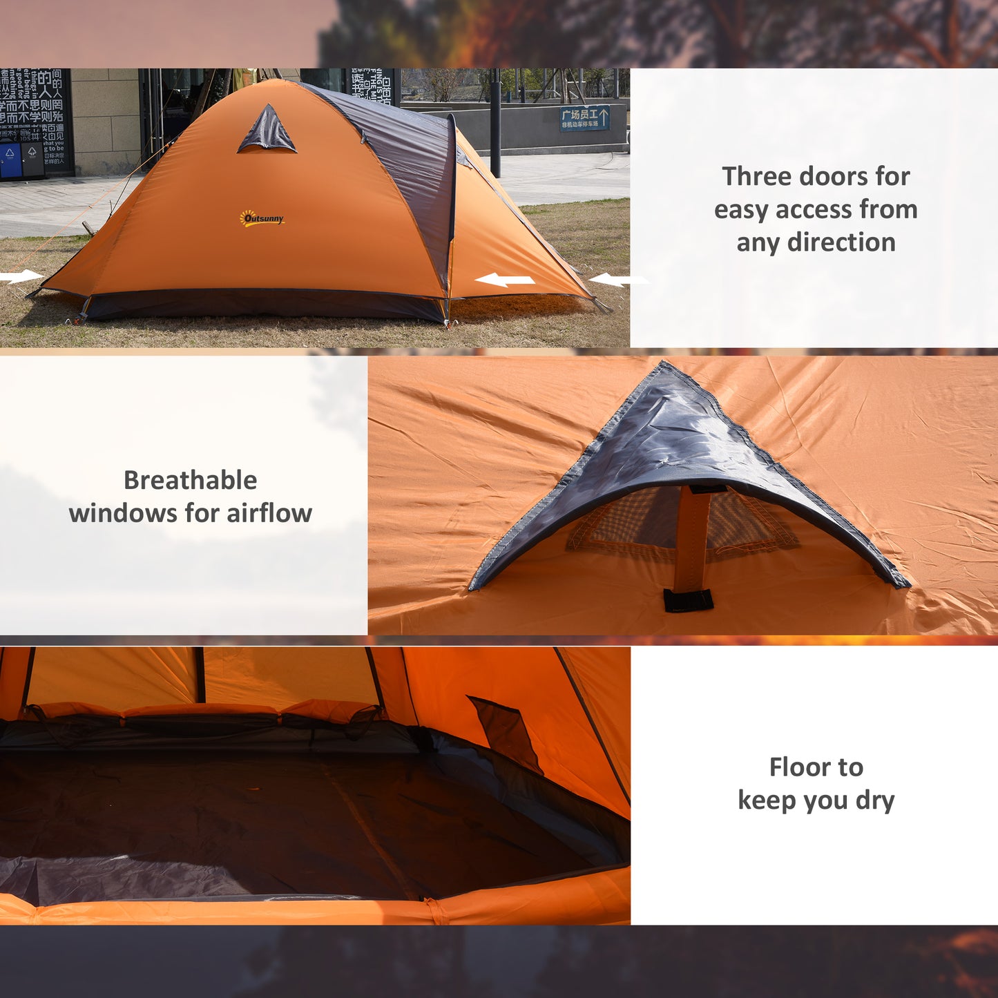 Camping Tent with Porch for 4 People