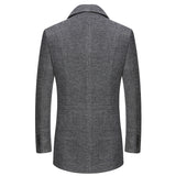 Winter Thick Men Wool Jackets Scarf Detachable Collar Fit Men Overcoats
