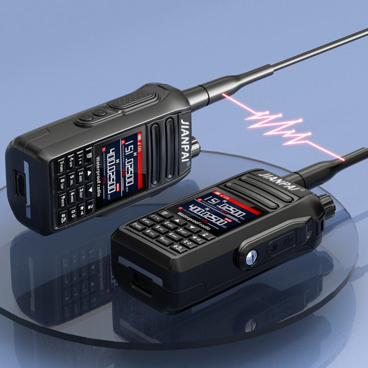two walkie talkie on a glass plate