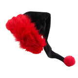 Black or Red Plush Christmas Party Hat