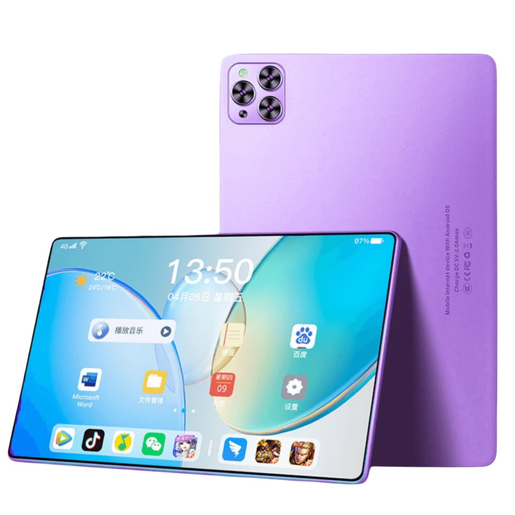 a purple tablet with a rectangular screen