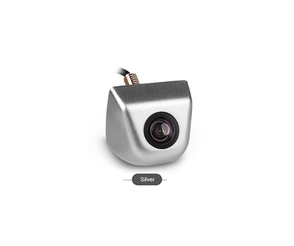 a silver camera with a wire