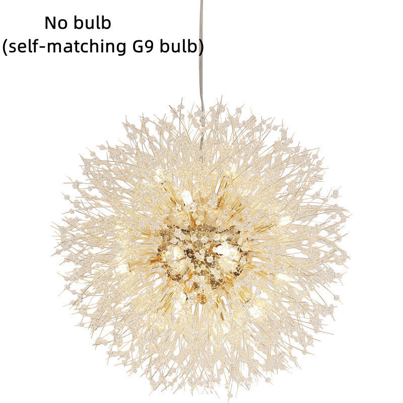 a light fixture with a ball shaped object