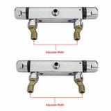 Thermostatic Exposed Bar Shower Mixer Valve Tap Chrome Bottom 1-2 Outlet New