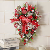 Christmas Candy-Themed Wreath and Garland Decoration