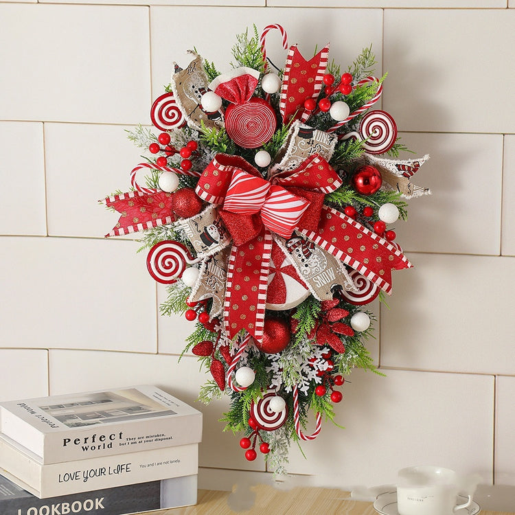 a christmas wreath on a wall