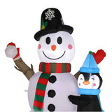 6-Foot Inflatable Snowman with Three Penguins