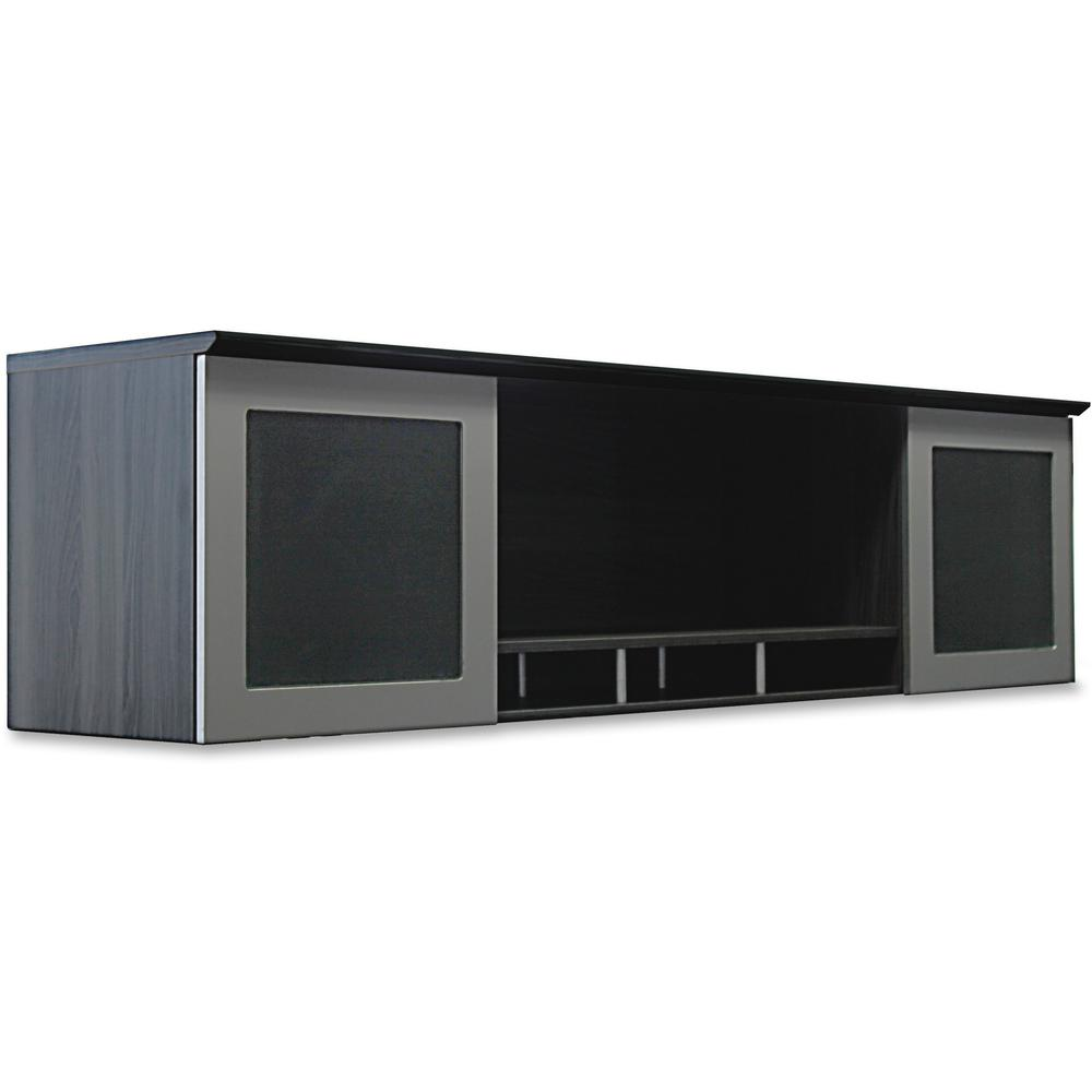 a black and grey entertainment center