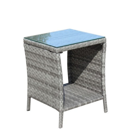 Outdoor Patio Furniture 1 Coffee Table With Clear Tempered Glass