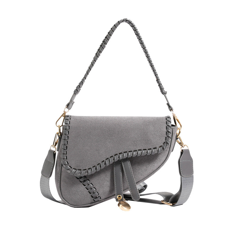 Women's Fashion Vintage Weave Saddle Bag
