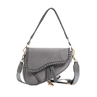 Women's Fashion Vintage Weave Saddle Bag