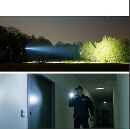 Long Range Outdoor Camping Compass Rechargeable Usb Waterproof Portable Flashlight
