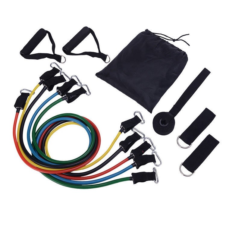 a set of elastic bands and a bag