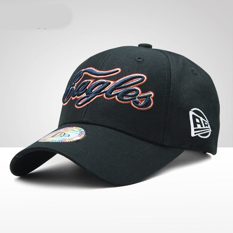 a black hat with a logo on it