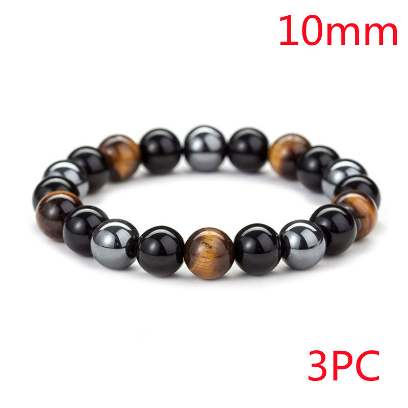 a bracelet of black and brown beads