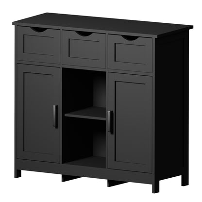 Storage Cabinet, Wooden Floor Cabinet, Storage Cabinet With Drawers And Shelves, Living Room, Bedroom, Bathroom Furniture, Home Decoration Cabinet