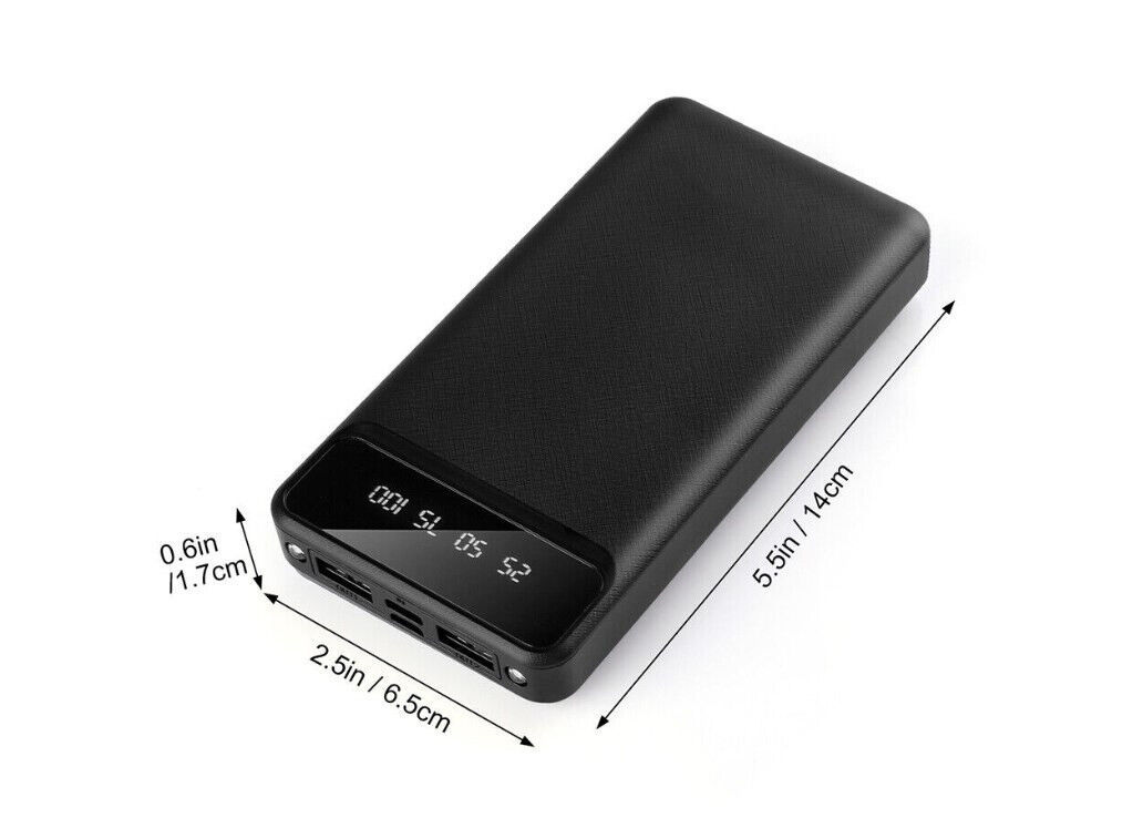 a black rectangular device with a number of ports