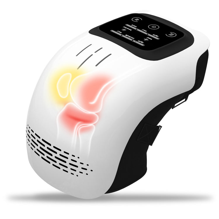 a white device with a red and yellow image on it