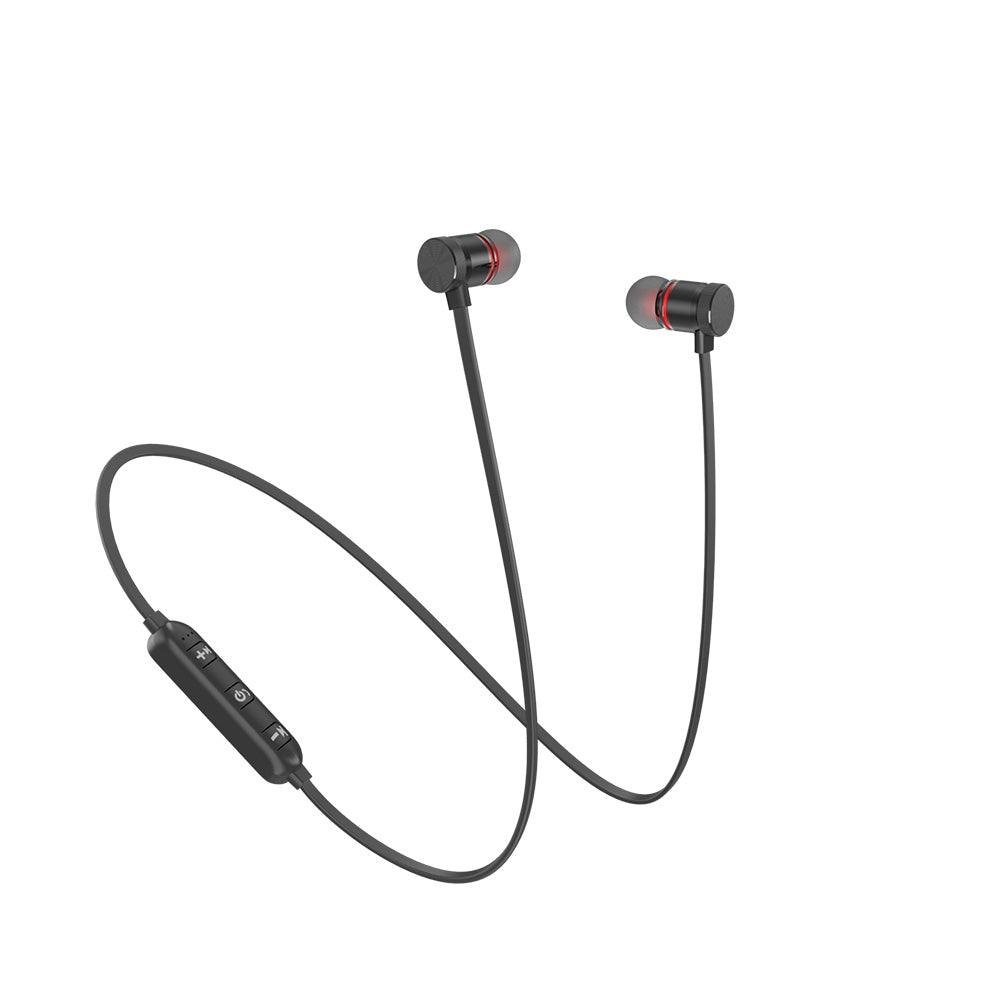 a pair of black earbuds