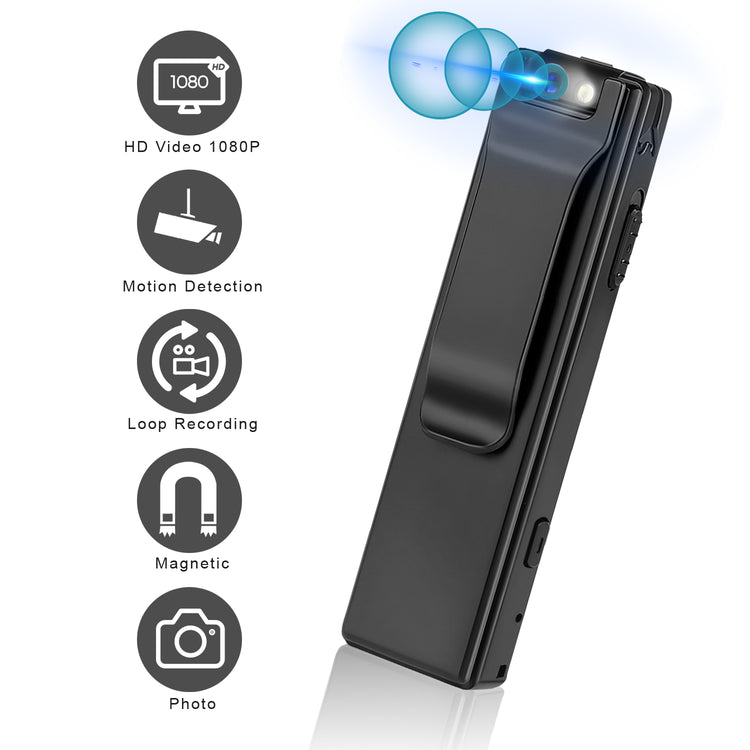 a black device with a clip on the top