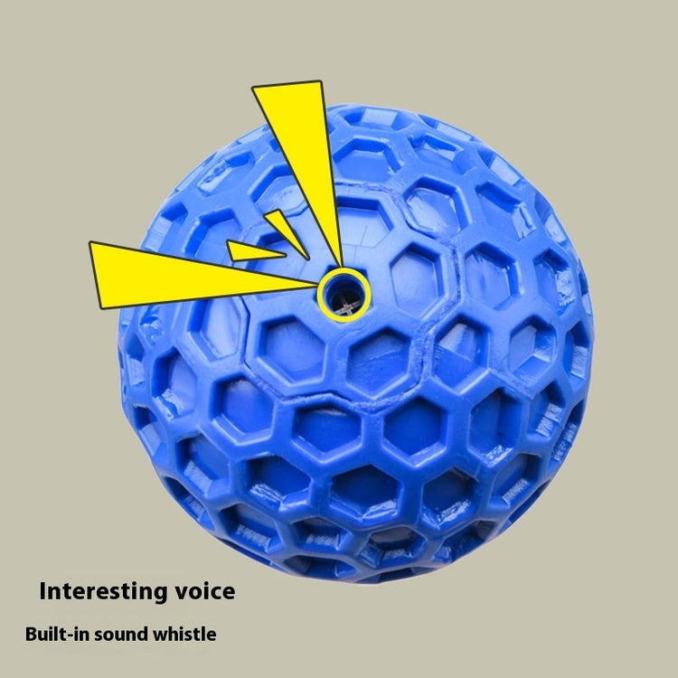 a blue ball with a hole in it