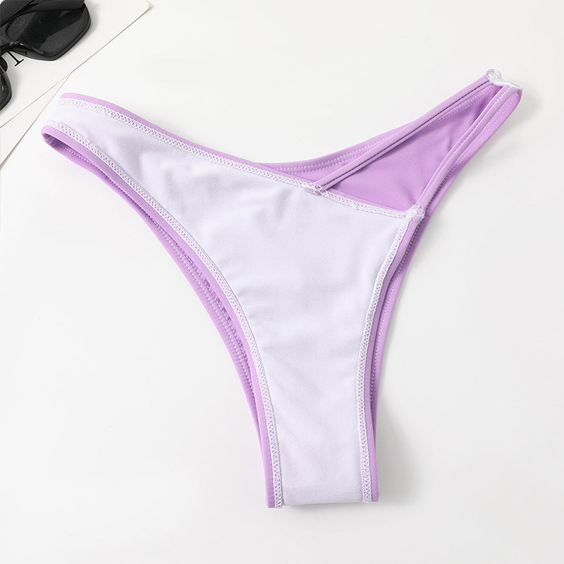 a pair of purple and white garment bottoms