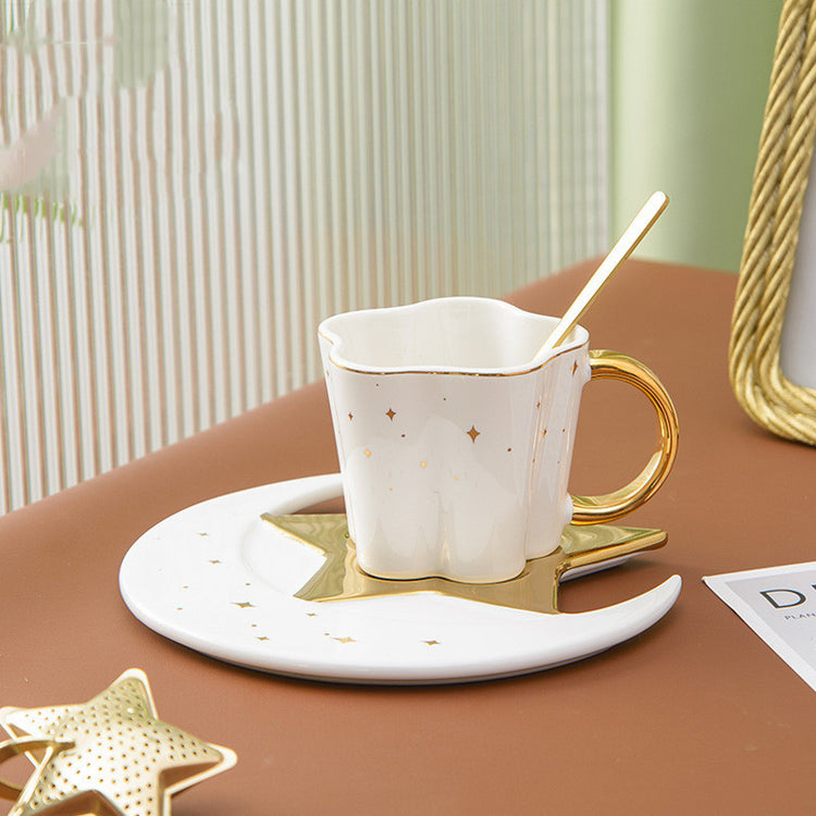 a cup on a saucer