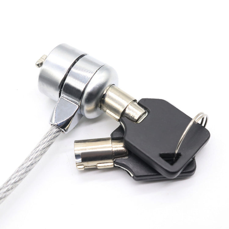a lock with keys on a wire