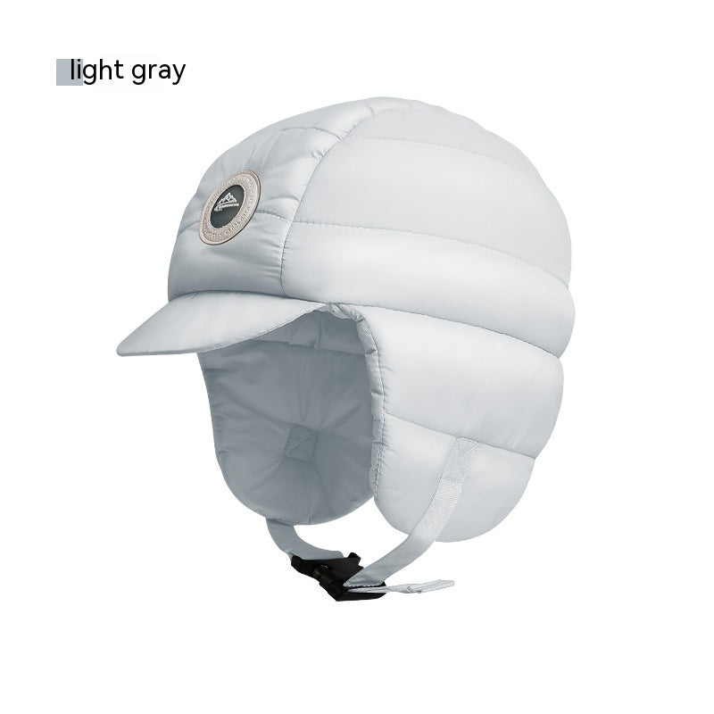 a white hat with a strap