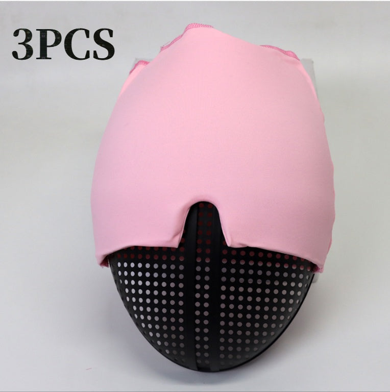 a pink cloth on a black object