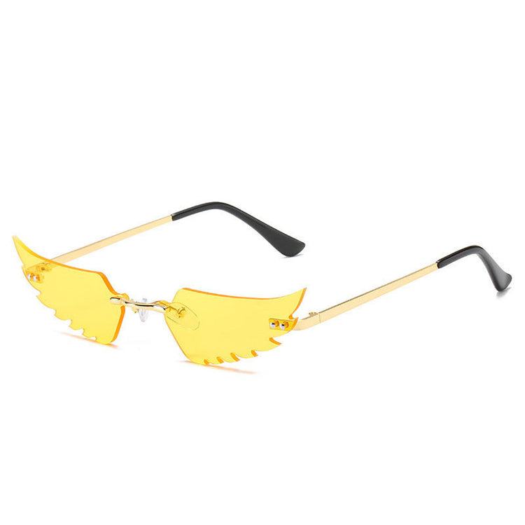 a pair of yellow sunglasses