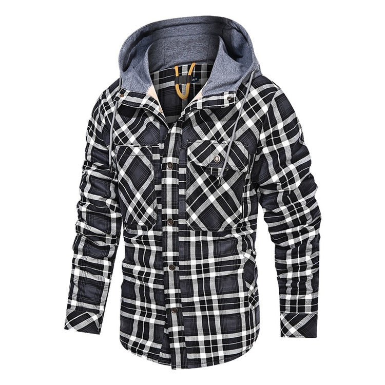 a black and white plaid jacket