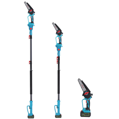 Cordless Pole Saw And Mini Chainsaw With Extension Pole 21V Battery 6IN Electric Brushless Pole Chainsaw With Digital Display Auto Oiler Safety Switch For Tree Trimming